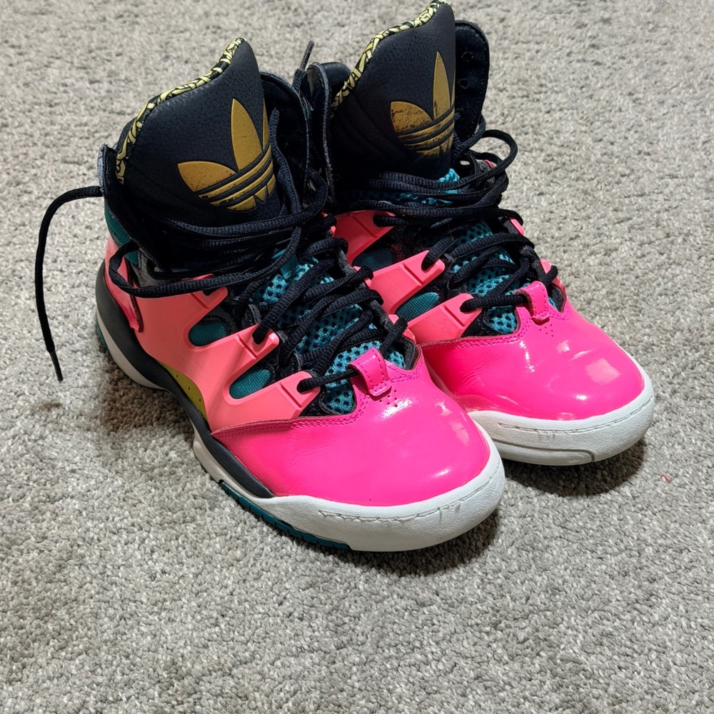 Adidas Originals Torsion High Top Sneakers Pink Teal Gold Q32922 Womens 9